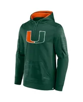 Men's Fanatics Green Miami Hurricanes On The Ball Pullover Hoodie