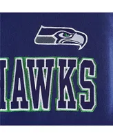 Men's Starter College Navy Seattle Seahawks Draft Fleece Raglan Pullover Hoodie