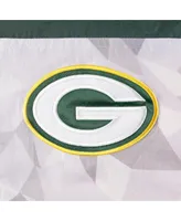 Men's Starter White, Green Green Bay Packers Thursday Night Gridiron Raglan Half-Zip Hooded Jacket