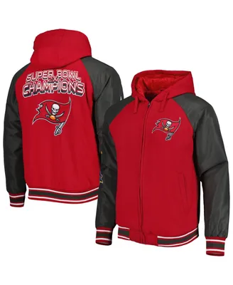 Men's G-iii Sports by Carl Banks Red Tampa Bay Buccaneers Defender Raglan Full-Zip Hoodie Varsity Jacket