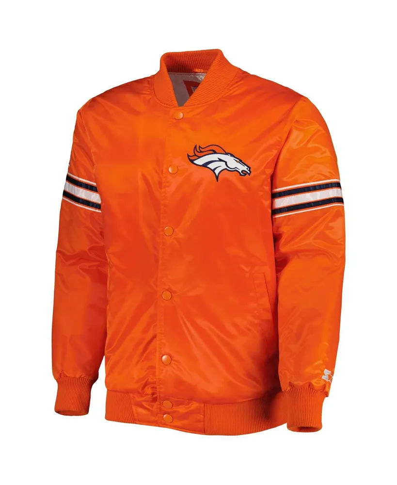 Men's Starter Orange Denver Broncos The Pick and Roll Full-Snap Jacket