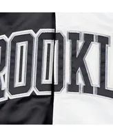 Men's Starter Black, White Brooklyn Nets Fast Break Satin Full-Snap Jacket