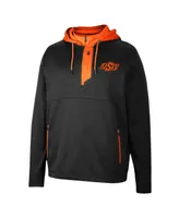 Men's Colosseum Black Oklahoma State Cowboys Luge 3.0 Quarter-Zip Hoodie