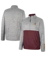 Men's Colosseum Gray Arizona State Sun Devils John Half-Zip Jacket