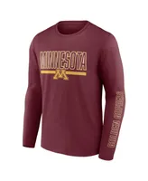 Men's Fanatics Maroon Minnesota Golden Gophers Modern Two-Hit Long Sleeve T-shirt