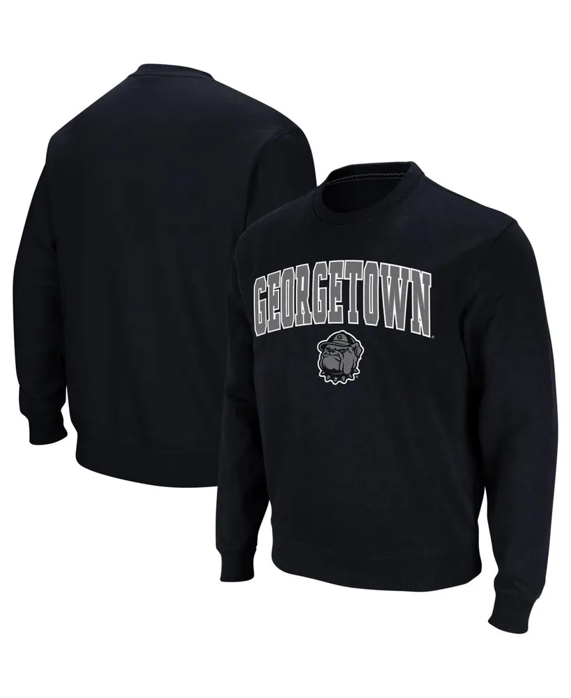 Men's Colosseum Navy Georgetown Hoyas Arch and Logo Crew Neck Sweatshirt