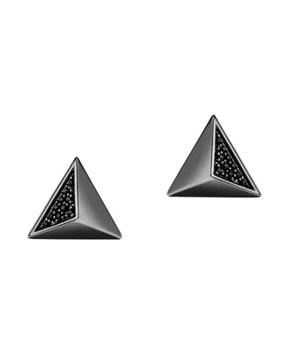 Star Wars Dark Armor Stud Earrings Black Diamond Accent in Black Rhodium Over Sterling Silver