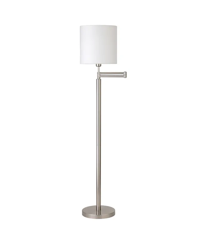 Hudson & Canal Moby Swing Arm Floor Lamp with Drum Shade - Gold