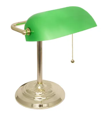 Lightaccents Metal Bankers Desk Lamp Glass Shade