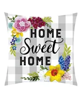 Evergreen Home Sweet Home Plaid Outdoor Pillow Cover