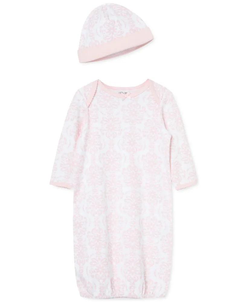 Little Me Baby Girls Sleep Gown and Hat, 2 Piece Set