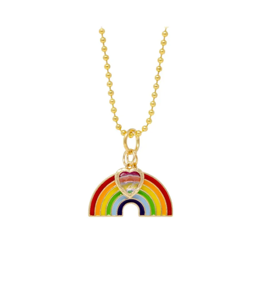 Shiny Rainbow Gold Necklace for Girls