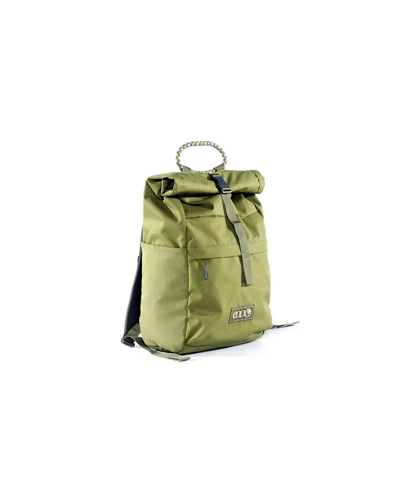 Eno Roan Rolltop Pack - 20L Outdoor Backpack for Men and Women - For Hiking, Camping, Backpacking, Beach, and Festivals - Moss