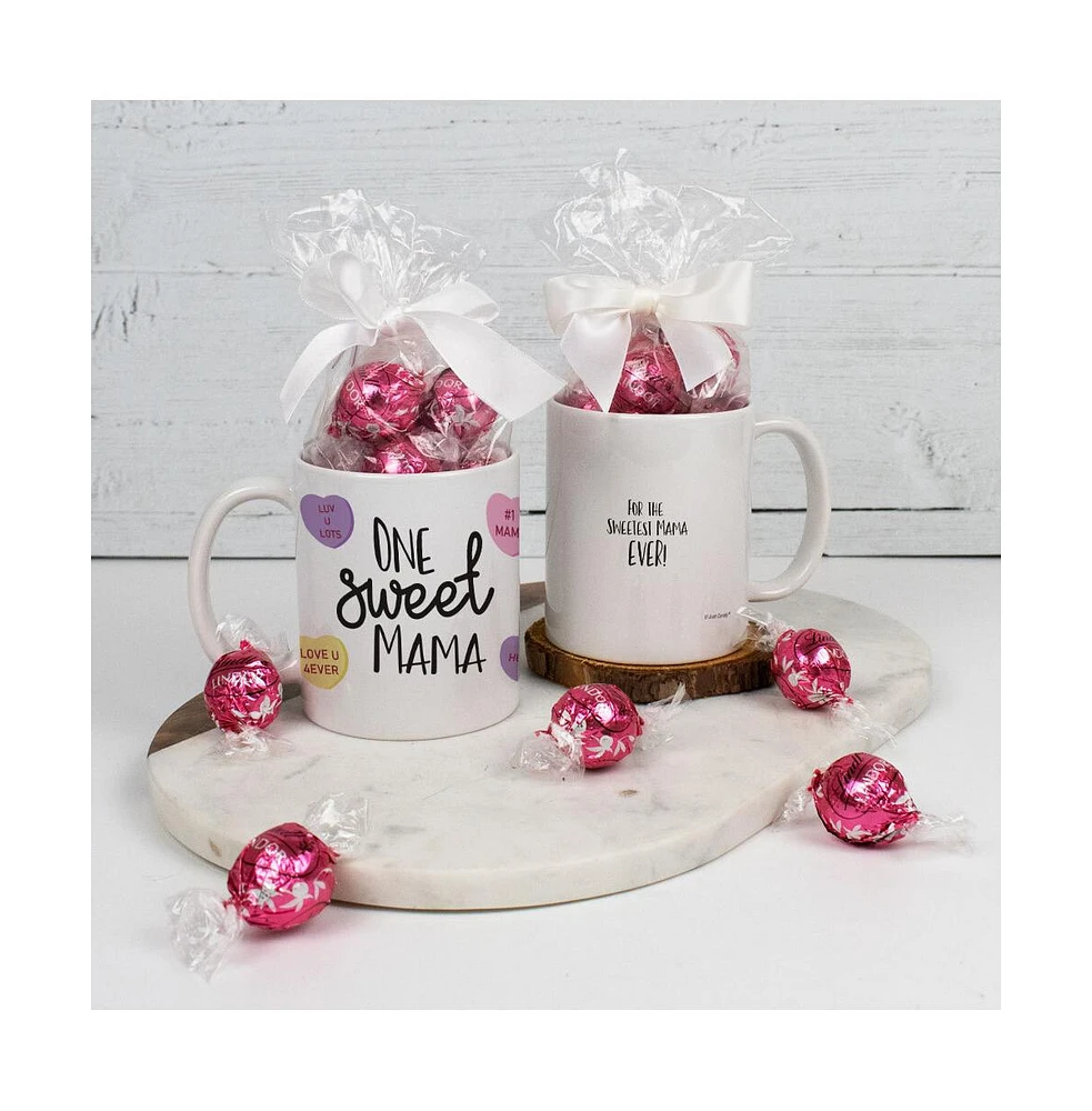 Valentine's Day Mom 11oz Coffee Mug with Strawberries and Cream White Chocolate Truffles