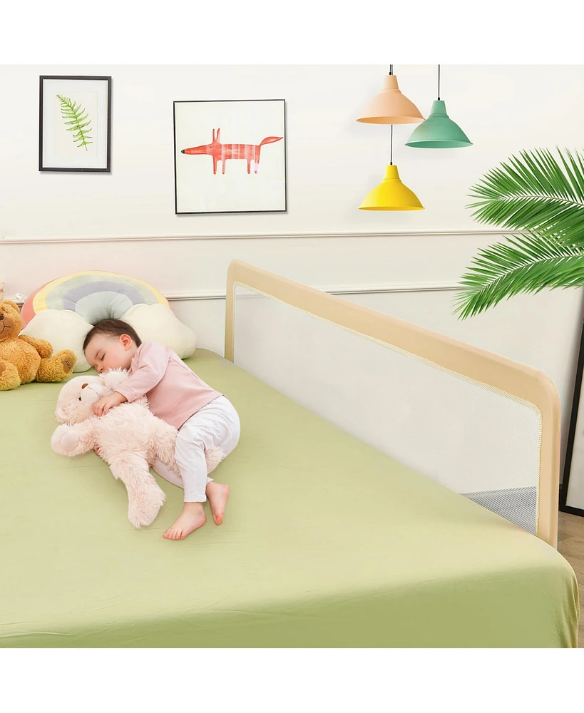 71"Foldable Baby Bed Rail Guard Toddlers Swing Down Safety