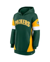 Women's Fanatics Green and Gold Bay Packers Lock It Down Pullover Hoodie