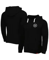 Men's and Women's Sportiqe Black Chicago Bulls Denali Heywood Tri-Blend Raglan Full-Zip Hoodie