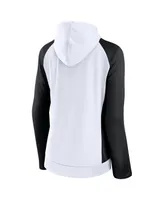 Women's Fanatics White and Black New Orleans Saints End Around Raglan Full-Zip Hoodie