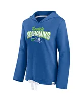 Women's Fanatics Heathered Royal Seattle Seahawks First Team Flowy Pullover Hoodie