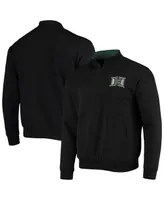 Men's Colosseum Black Hawaii Warriors Tortugas Logo Quarter-Zip Jacket