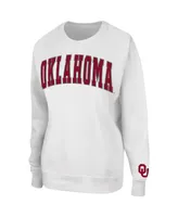 Women's Colosseum White Oklahoma Sooners Campanile Pullover Sweatshirt