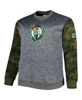 Fanatics Men's Heather Charcoal Boston Celtics Big and Tall Camo Stitched Sweatshirt