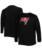 Men's Black Tampa Bay Buccaneers Big and Tall Waffle-Knit Thermal Long Sleeve T-shirt