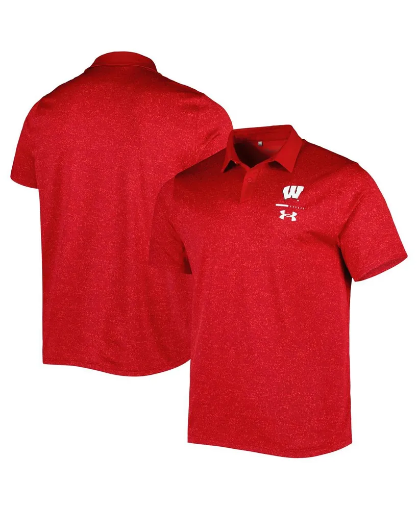 Men's Under Armour Red Wisconsin Badgers Static Performance Polo Shirt