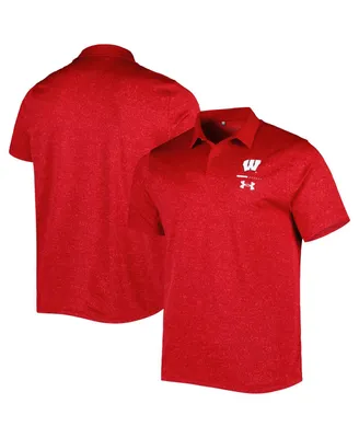Men's Under Armour Red Wisconsin Badgers Static Performance Polo Shirt