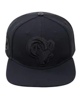 Men's Pro Standard Los Angeles Rams Triple Black Snapback Hat