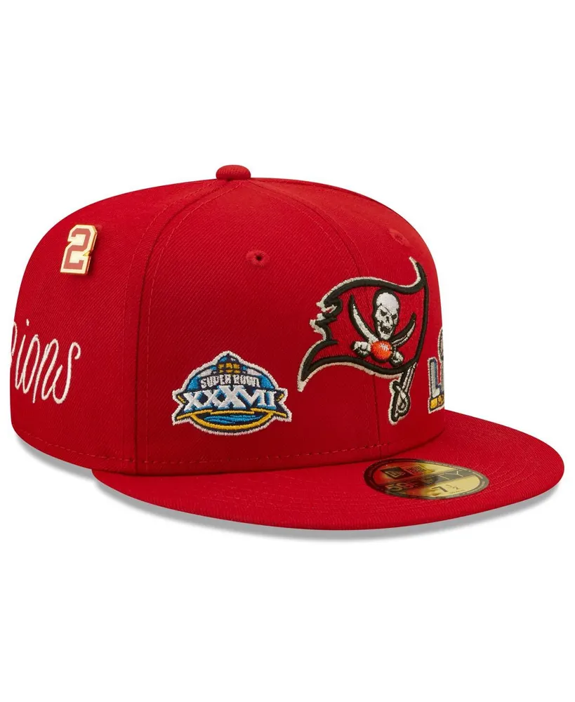 Men's New Era Black Tampa Bay Buccaneers Logo Color Dim 59FIFTY Fitted Hat