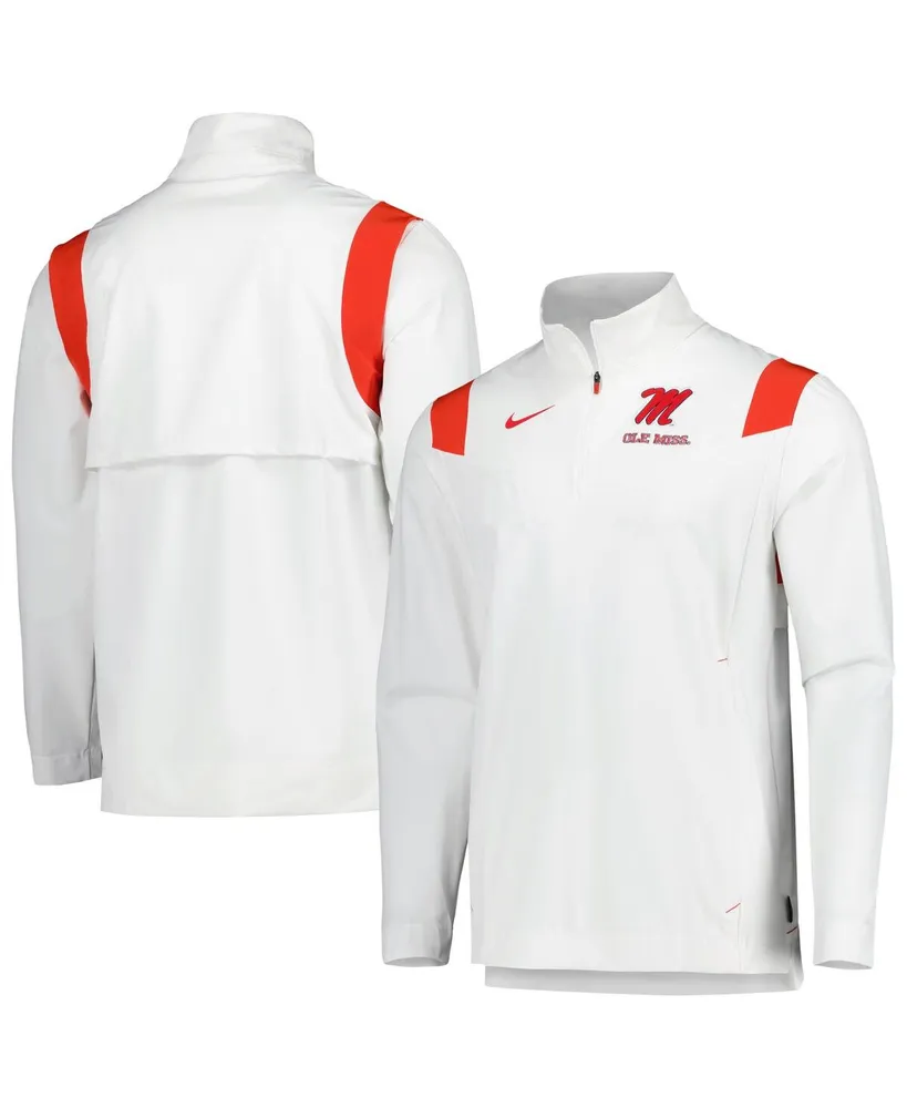 Men's Nike White Ole Miss Rebels 2022 Coaches Sideline Quarter-Zip Top