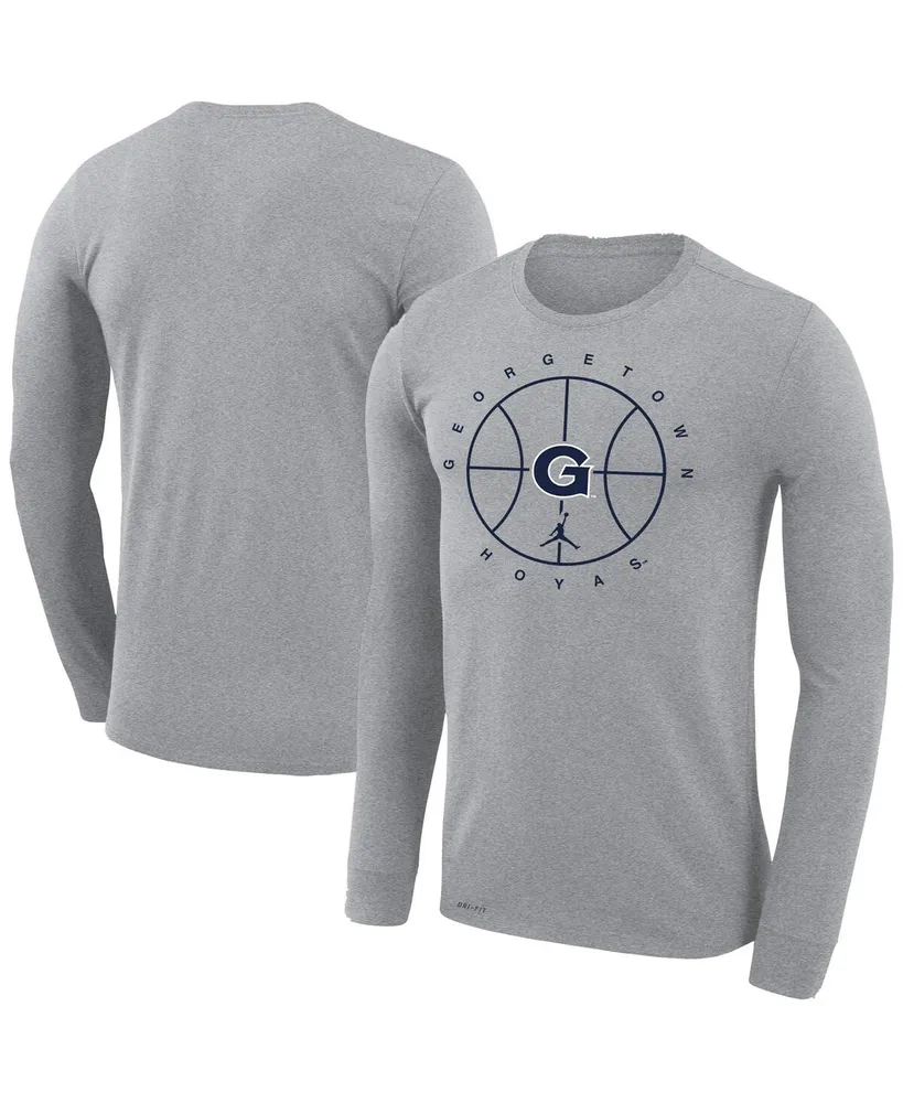 Men's Jordan Heathered Gray Georgetown Hoyas Basketball Icon Legend Performance Long Sleeve T-shirt