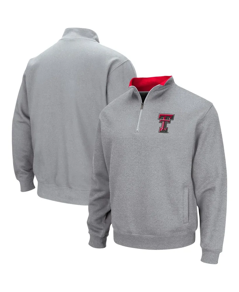 Men's Colosseum Heathered Gray Texas Tech Red Raiders Tortugas Team Logo Quarter-Zip Jacket