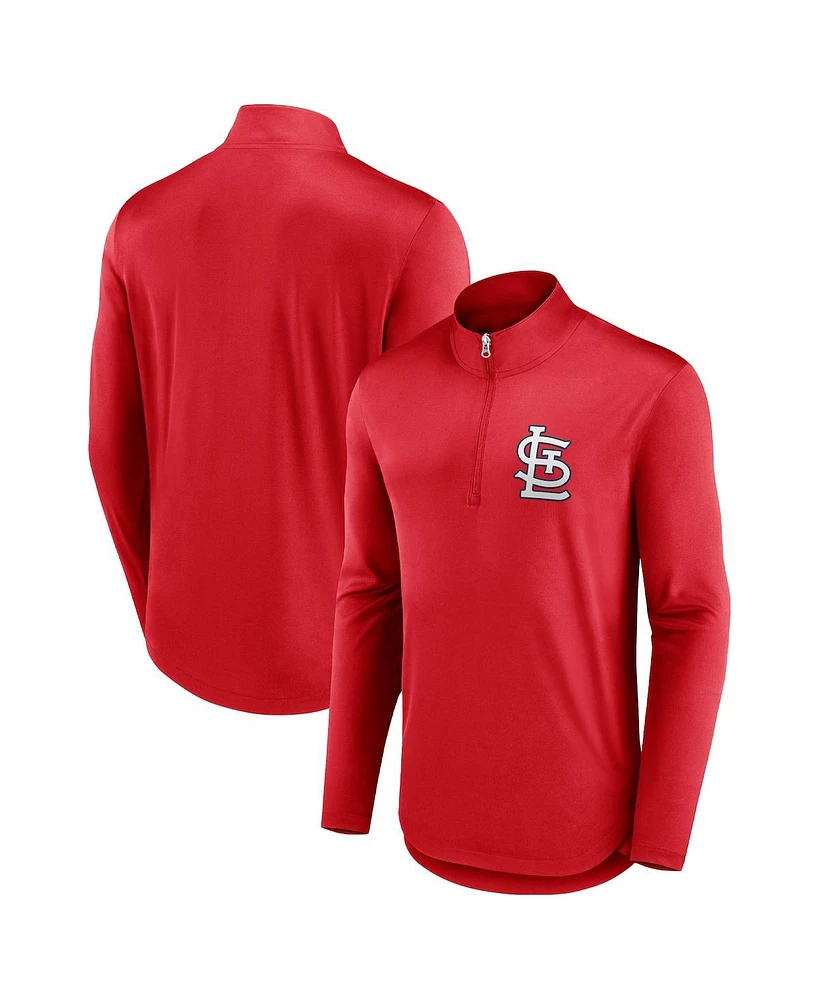 Men's Fanatics Red St. Louis Cardinals Tough Minded Quarter-Zip Jacket