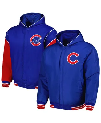 Men's Jh Design Royal Chicago Cubs Reversible Fleece Full-Snap Hoodie Jacket
