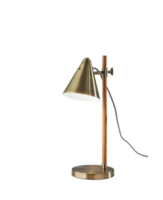 Adesso Bryn Desk Lamp - Natural Rubberwood Antique