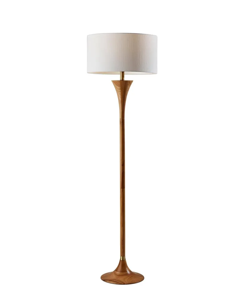 Adesso Rebecca Floor Lamp - Rubberwood with Antique