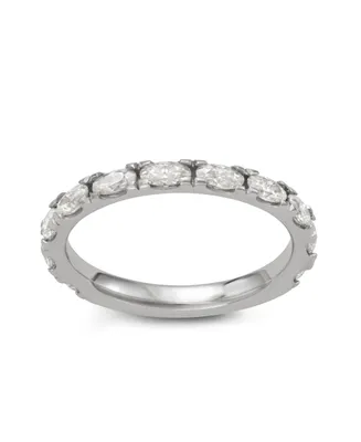 Charles & Colvard Moissanite Oval Cut Wedding Band (1 1/10 ct. t.w. Diamond Equivalent) in Sterling Silver