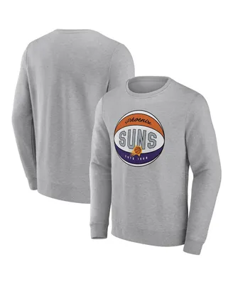 Men's Fanatics Heathered Gray Phoenix Suns True Classics Vint Pullover Sweatshirt