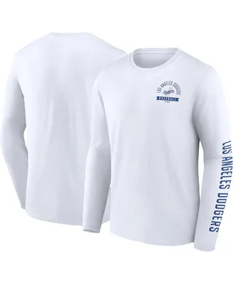 Men's Fanatics White Los Angeles Dodgers Pressbox Long Sleeve T-shirt
