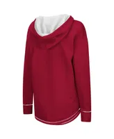 Women's Colosseum Crimson Oklahoma Sooners Tunic Pullover V-Neck Hoodie