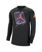 Men's Jordan Black Phoenix Suns Courtside Max 90 Vintage-Like Wash Statement Edition Long Sleeve T-shirt