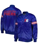 Men's Starter Royal Philadelphia 76ers Pick and Roll Satin Full-Snap Varsity Jacket