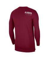 Men's Nike Crimson Alabama Tide 2022 Coach Performance Long Sleeve V-Neck T-shirt