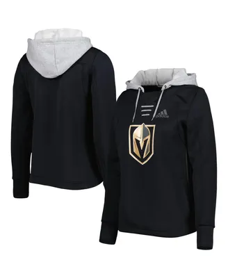 Women's adidas Black Vegas Golden Knights Skate Lace Team Pullover Hoodie