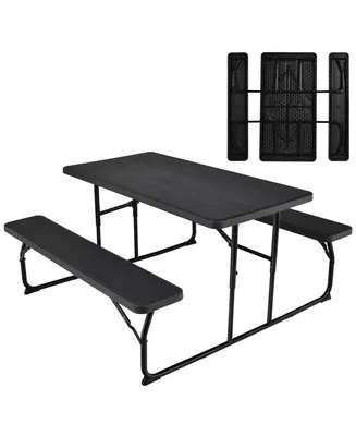 Foldable Picnic Table Bench Set Outdoor Camping for Patio & Backyard