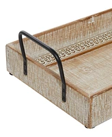 Rosemary Lane Wood Tray with White Wash, Set of 2, 27", 25" W