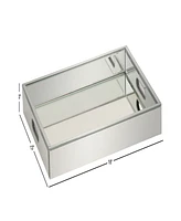 Rosemary Lane Wood Mirrored Tray, 18" x 14" x 3"