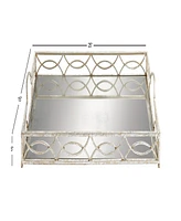 Rosemary Lane Metal Mirrored Tray, 25" x 15" x 5"